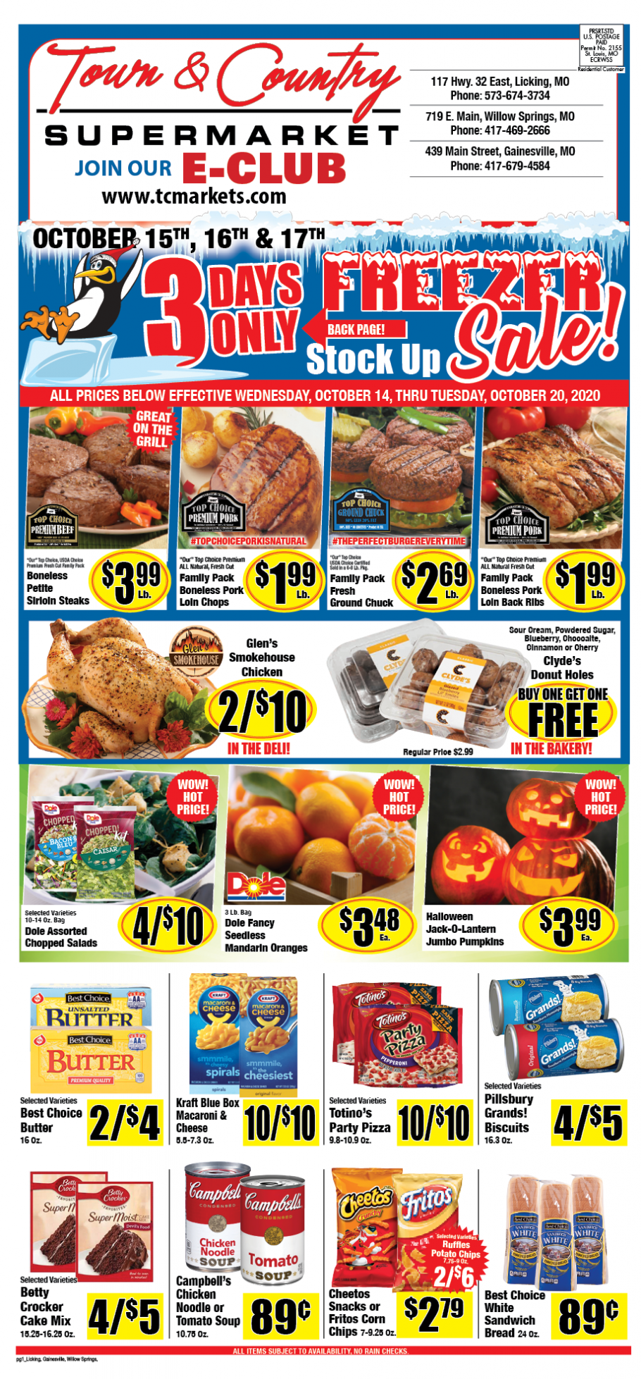 Licking Ad Town & Country Supermarkets