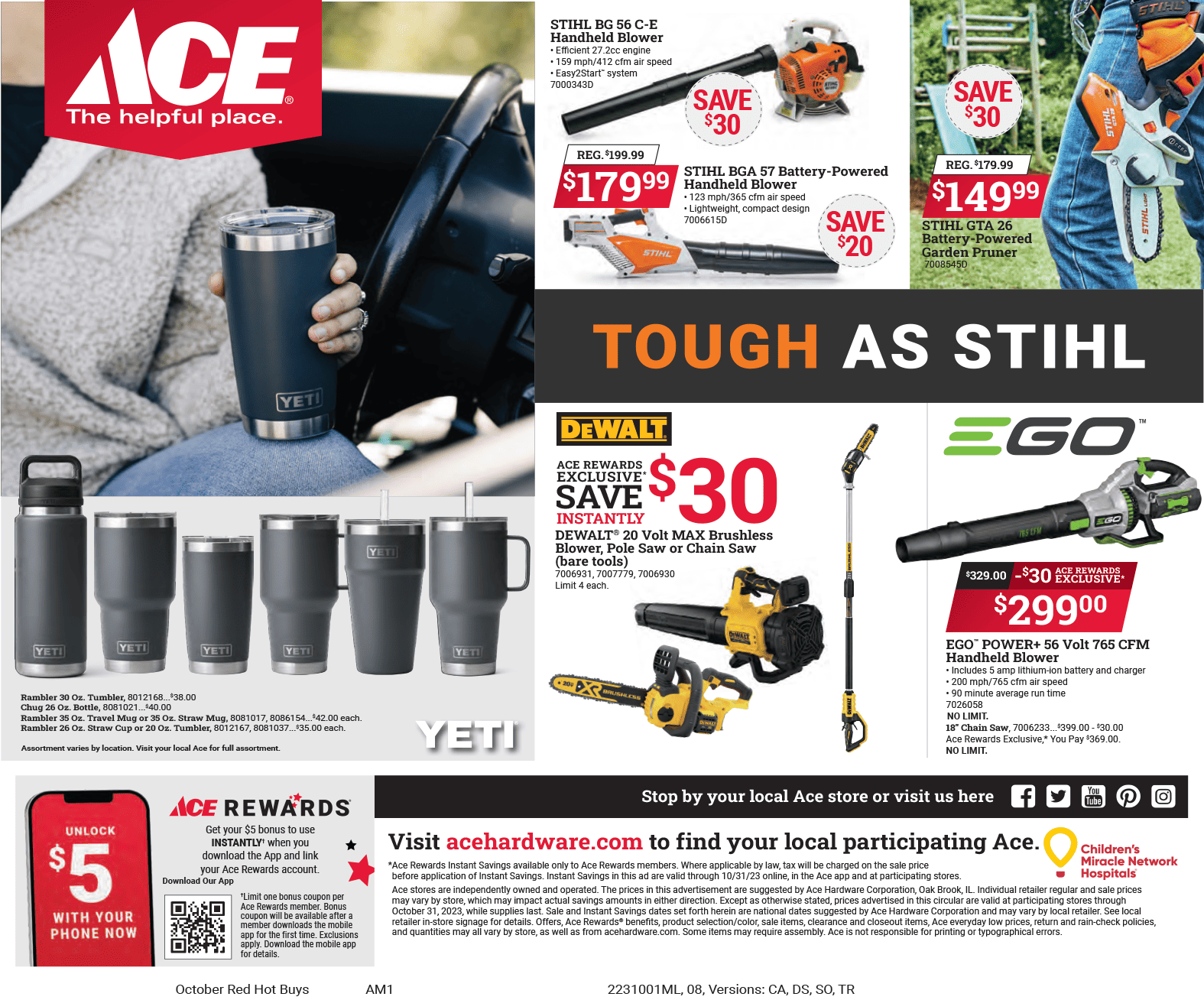 October Ace Month Long Specials